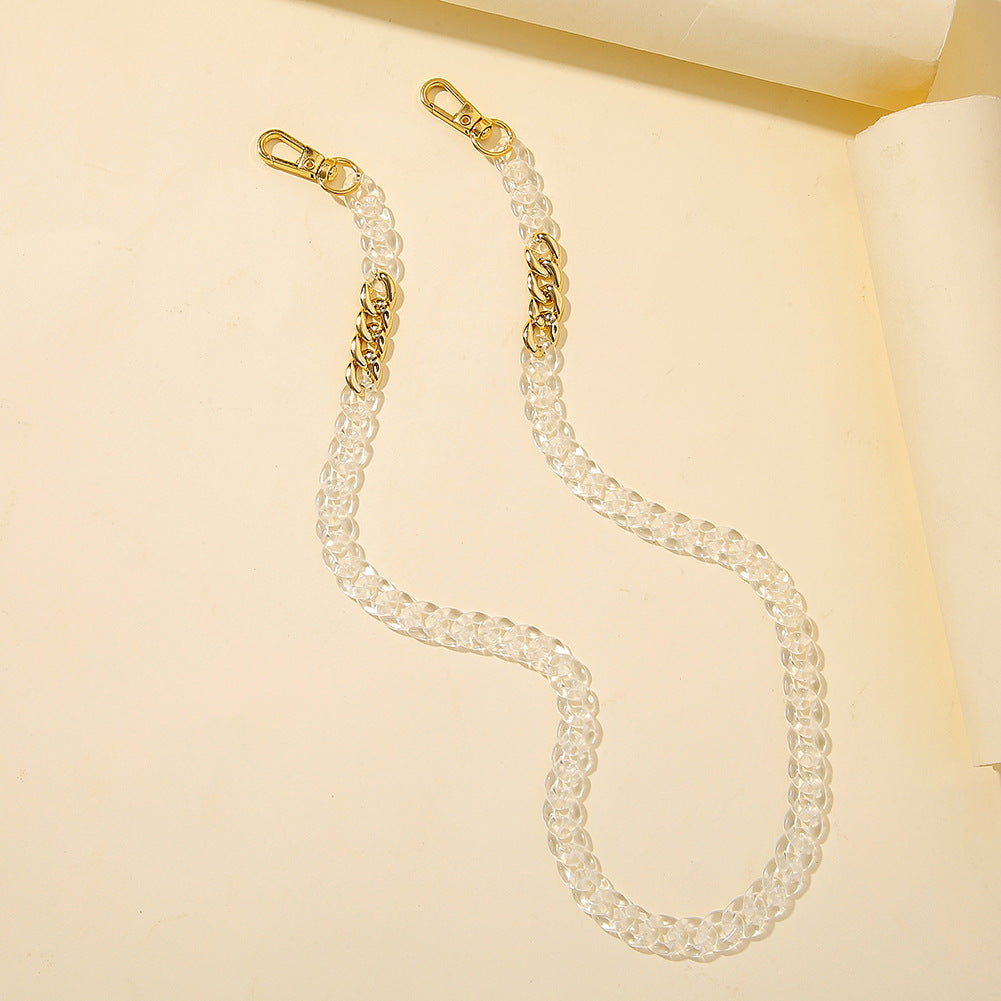 Wholesale Resin Transparent Imitation Jade Simple Glasses Mask Chain